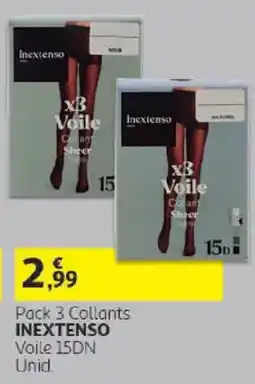 Auchan Pack 3 Collants Inextenso Voile 15DN promoção