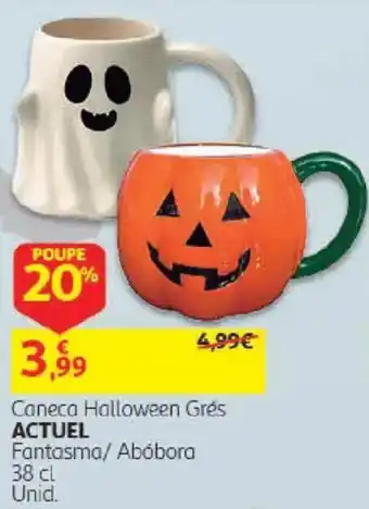 Caneca Halloween Grés Fantasma/ Abóbora