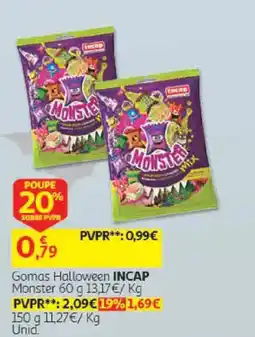 Auchan Gomas Halloween Incap Monster promoção