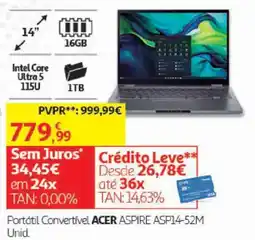 Auchan Portátil Convertível Acer Aspire Asp14-52m promoção