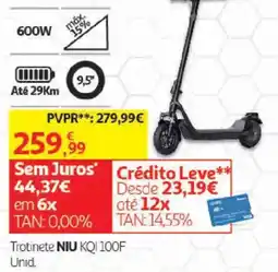 Auchan Trotinete NIU KQI 100F promoção