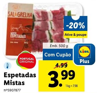 Lidl Espetadas Mistas 500g promoção