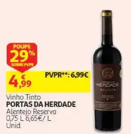 Auchan Vinho Tinto Portas da Herdade promoção