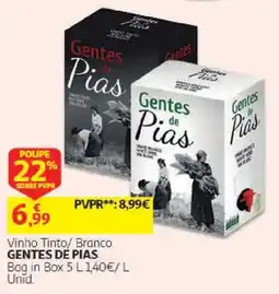 Auchan Vinho Tinto/ Branco Gentes de Pias promoção