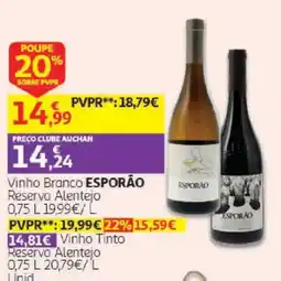 Auchan Vinho Branco Esporão Reserva Alentejo promoção