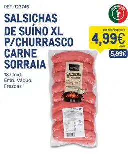 Makro salsichas de suíno xl p/churrasco carne sorraia promoção