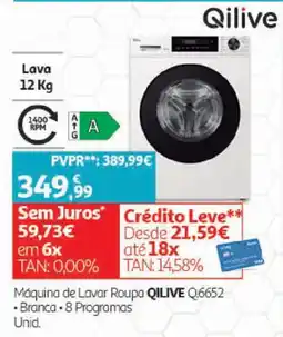 Auchan Máquina de lavar roupa qilive q6652 promoção