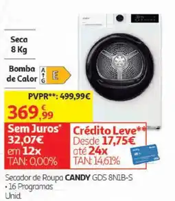 Auchan Secador de Roupa Candy GDS 8NIB-S promoção