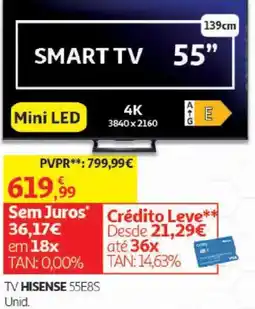 Auchan Tv hisense 55e8s promoção