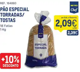 Makro Pão especial torradas/tostas metro chef promoção