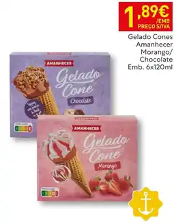 Recheio Gelado Cone Amanhecer Morango/Chocolate promoção