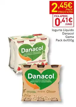 Recheio logurte líquido danacol gama promoção