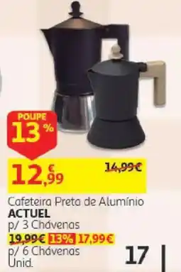 Auchan Cafeteira Preta de Alumínio promoção