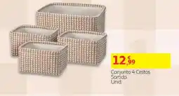 Auchan Conjunto 4 Cestos Sortido promoção