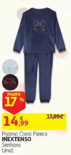 Auchan Pijama coral fleece inextenso promoção