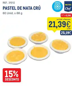 Makro Pastel de nata cru metro chef promoção