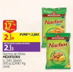 Auchan Nachos de Milho Mexifoods c/ Sal/ Queijo promoção