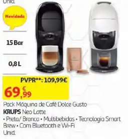 Auchan Pack Máquina de Café Dolce Gusto Krups Neo Latte promoção