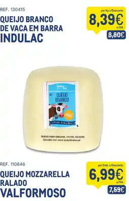 Makro queijo branco de vaca em barra indulac promoção