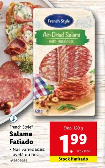 Lidl French Style Salame Fatiado 120g promoção