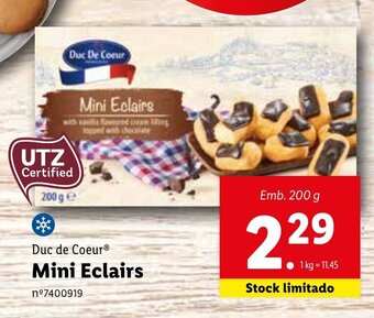Lidl Duc de Coeur Mini Eclairs 200g promoção