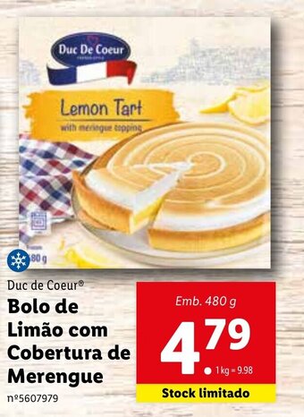 Lidl Duc de Coeur Bolo de Limão com Cobertura de Merengue 480g promoção