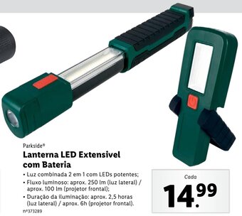 Lidl Parkside Lanterna LED Extensivel com Bateria promoção