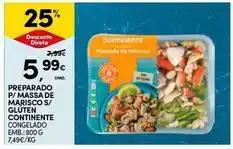 Continente Bom dia Continente - preparado p/ massa de marisco s/ gluten congelado emb.800 g promoção