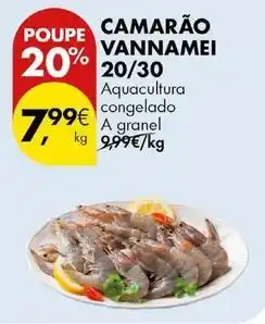 Pingo Doce A+ - camarão vannamei 20/30 promoção