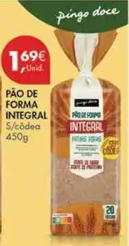 Pingo Doce Pingo doce - pao de forma integral promoção