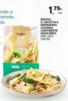 Continente Bom dia Continente - ravioli c/ ricotta e espinafres cozinha promoção