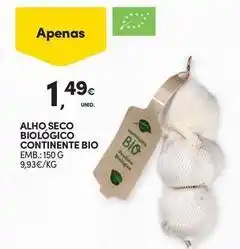Continente Bom dia Bio - alho seco continente bio promoção