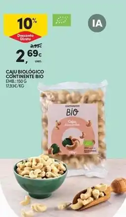 Continente Bom dia Continente bio - cahu biologico promoção