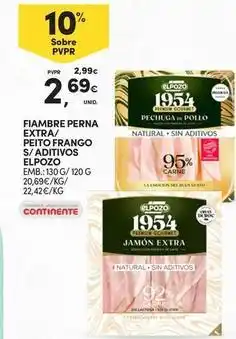 Continente Bom dia Elpozo - fiambre perna extra/peito frango s/additivos promoção