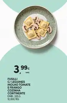 Continente Bom dia Continente - fusilli c/legumes molho tomate e frango cozinha promoção