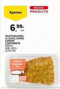 Continente Bom dia Continente - filete salmao c/alho, limao e ervas fresco promoção