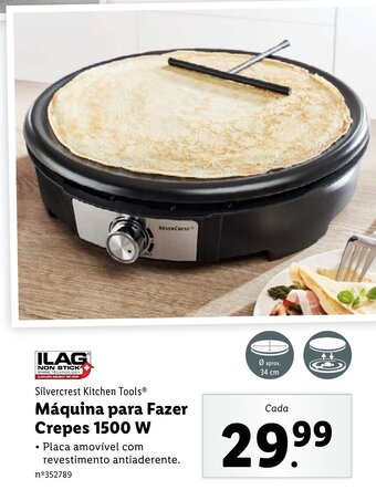 Lidl Silvercrest Kitchen Tools Máquina para Fazer Crepes 1500W promoção