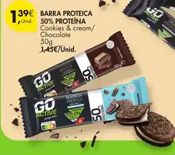 Pingo Doce Go Active barra proteica cookies & cream/chocolate promoção