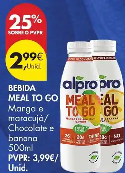 Pingo Doce alpro meal to go manga e maracujá chocolate e banana promoção