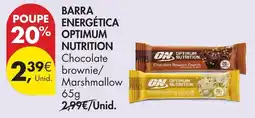 Pingo Doce Barra energética optimum nutrition chocolate brownie/marshmallow promoção