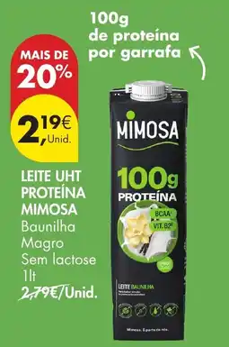 Pingo Doce Leite uht proteína mimosa baunilha promoção
