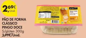 Pão de forma clássico pingo doce s/glúten