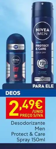 Recheio Desodorizante Men Protect & Care Spray promoção