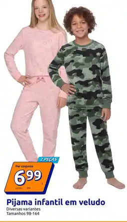 Action Pijama infantil em veludo promoção