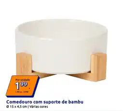 Action Comedouro com suporte de bambu promoção