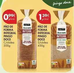 Pingo Doce Pingo doce - pão de forma integral promoção