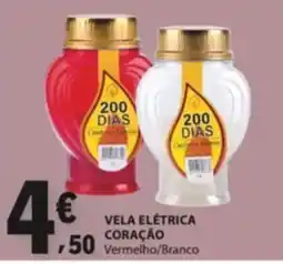 E.Leclerc Vela elétrica coração vermelho/branco promoção
