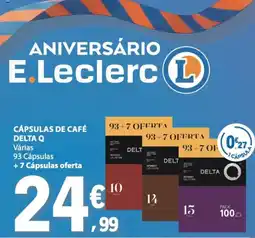 E.Leclerc Cápsulas de café delta q promoção