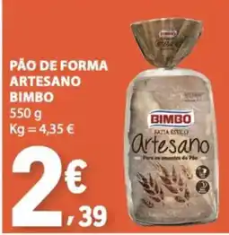 E.Leclerc Pão de forma artesano bimbo promoção