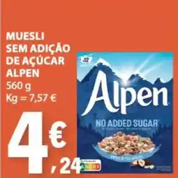 E.Leclerc Muesli sem adição de açúcar alpen promoção